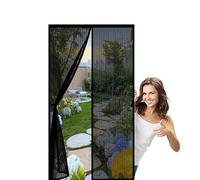 Magnetic Fly Screen Door 220 x 195 cm Keep Bugs Out Lets Fresh Air in, with Powerful Magnets and Full Frame Hook&Loop, No Gap, Heavy Duty Door Magnetic Screen Kid and Pet Friendly, Black