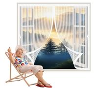 Magnetic Fly Screen Door 224 x 204 cm Anti Mosquito, Keep Fresh Air in, Portable, Foldable, Custom Sizes, Magnetic Fly Screen for Windows for Patio Door/Balcony, White