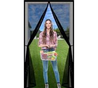 Magnetic Fly Screen Door 240 x 150 cm Keep Bugs Out Lets Fresh Air in, with Powerful Magnets and Full Frame Hook&Loop, No Gap, Durable Door Fly Screen Curtain Kid and Pet Friendly, Black