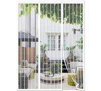 Magnetic Fly Screen Door, 240x210cm Double Door Screen Curtain for Sliding Door with Powerful Magnets and Full Frame Magic Tape, Easy to Install Door Fly Screen Curtain, Keep Fly Bug Out, White