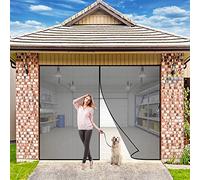 Magnetic Fly Screen Door, 245x200 cm Door Fly Screen Curtain, Soft Mesh Screen Door Seal Magnets Screen Door Without Drilling for Patio, Living Room, Balcony - Black H