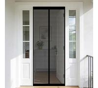Magnetic Fly Screen Door 250 x 200 cm Keeps Bugs Out, Lets Fresh Air in, No Gap, Snap Shut Automatically, Hands Free Mesh Bug Curtain for Patio Doors Balcony Bedroom, Black