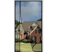 Magnetic Fly Screen Door 250x200cm Hands Free Heavy Duty Durable Door Side Opening Mosquito Net Pet Friendly Walk Through Easily High Density Polyester Mesh Curtain Black