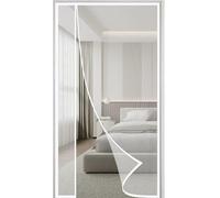 Magnetic Fly Screen Door 255x240cm Heavy Duty Mesh Curtain Anti Mosquito Mesh Fly Curtain with Powerful Magnets Frame Hook & Loop Keep Insects Out for Balcony Living Room White