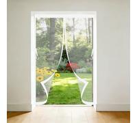 Magnetic Fly Screen Door 390 x 430 cm Frame Hook & Loop Keep Bugs Out Lets Fresh Air in No Gap Mosquito Net for Patio Doors Balcony Sliding Door, White