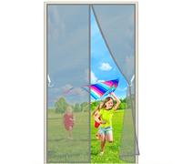 Magnetic Fly Screen Door, 50x170 cm Keep Insects Out Mosquito Door Screen Mesh Curtain, Without Drilling Top to Bottom Seal Automatically, for Patio, Balcony, Gray P