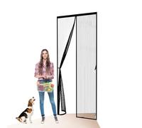 Magnetic Fly Screen Door 58 x 210 cm Heavy Duty Fly Screens for Doors No Drill Installation for Keeping Out Flies & Bug, Black