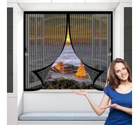 Magnetic Fly Screen Door 60 x 100 cm Anti Mosquito, Keep Fresh Air in, Portable, Foldable, Custom Sizes, Magnetic Window Screen Small for Patio Door/Balcony, Black