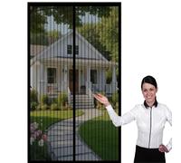 Magnetic Fly Screen Door 60 x 110 cm Keep Bugs Out Lets Fresh Air in, with Powerful Magnets and Full Frame Hook&Loop, No Gap, Fly Screens Doors Nets, Screen Mesh Curtain Kid and Pet Friendly, Black