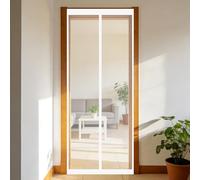 Magnetic Fly Screen Door 60 x 160 cm Keeps Bugs Out, Lets Fresh Air in, No Gap, Snap Shut Automatically, Hands Free Fly Nets for Doors for Living Room, Bedroom, Patio, White