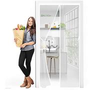 Magnetic Fly Screen Door 60 x 220 cm with Heavy Duty Top-to-Bottom Seal Automatically for Door Curtains Keep Bugs Out Lets Fresh Air in - White
