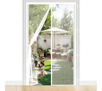 Magnetic Fly Screen Door 61 x 207 cm with Reinforced Magnetic Strips Auto-Close, No Tools Installation, Keep Insects, Resistente Door Curtains to Stop Flies for Bedroom, White