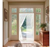 Magnetic Fly Screen Door 64 x 171 cm with Reinforced Magnetic Strips Auto-Close, No Tools Installation, Keep Insects, Resistente Screen Doors with Magnets for Bedroom, White