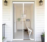 Magnetic Fly Screen Door 65 x 270 cm Keeps Bugs Out, Lets Fresh Air in, No Gap, Snap Shut Automatically, Hands Free Fly Curtains for Door for Living Room, Bedroom, Patio, White