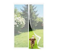 Magnetic Fly Screen Door 66 x 210 cm Frame Hook & Loop Keep Bugs Out Lets Fresh Air in No Gap Magnetic Door Curtains for Bedroom Pet Friendly Living Room, White