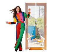 Magnetic Fly Screen Door 68 x 237 cm Powerful Magnets Net Curtains for Insects Bugs with Powerful Magnets Full Frame Magic Tape for Living Room, Bedroom, Patio, White
