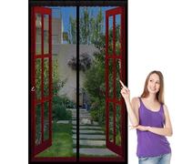 Magnetic Fly Screen Door 69 x 110 cm Keep Bugs Out Lets Fresh Air in, with Powerful Magnets and Full Frame Hook&Loop, No Gap, Screen Mesh Insect Protection Door Kid and Pet Friendly, Black