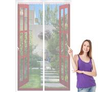 Magnetic Fly Screen Door 69 x 80 cm Keep Bugs Out Lets Fresh Air in, with Powerful Magnets and Full Frame Hook&Loop, No Gap, Screen Mesh Insect Protection Door Kid and Pet Friendly, White