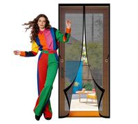 Magnetic Fly Screen Door 70 x 213 cm Powerful Magnets Net Curtains for Insects Bugs with Powerful Magnets Full Frame Magic Tape for Living Room, Bedroom, Patio, Black