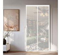 Magnetic Fly Screen Door 71 x 256 cm Self-Closing, Keep Bugs Out Lets Fresh Air in Fly Screens Doors Nets Easy to Install Without Drilling for Home, Office and Store, White