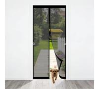 Magnetic Fly Screen Door 72 x 300 cm No-Drill Easy Installation Automatically Closes Powerful Magnets Fly Screens Doors for Patio Doors Balcony Sliding Door, Black