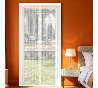 Magnetic Fly Screen Door 73 x 195 cm Keep Bugs Out Lets Fresh Air in, with Powerful Magnets and Full Frame Hook&Loop, No Gap, Fly Curtains for Doors, Insect Door Screen Kid and Pet Friendly, White