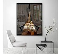 Magnetic Fly Screen Door 77 x 185 cm Anti Mosquito, Keep Fresh Air in, Portable, Foldable, Custom Sizes, Magnetic Fly Screen Insect Curtain for Patio Door/Balcony, Black
