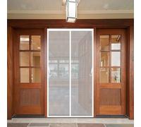 Magnetic Fly Screen Door 80 x 160 cm with Magnets, Magic Tapes, Polyester Fly Screens for Doors No Drill Installation, Keep Bugs Out Pet and Kid Friendly, White