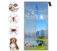 Magnetic Fly Screen Door 80x190cm(31x75inch) Patio Insect Door Screen with Full Frame Magic Tape-Automatic Closing-Keep Bugs Out＆Lets Fresh Air in-for Patio Balcony Grey