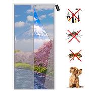 Magnetic Fly Screen Door 80x255cm(31x100inch) Insect Protection Door, No Need for Drilling, Automatic Close, Encrypted Mosquito Prevention for Balcony Doors, Yard Doors etc,Washable Mesh,Grey