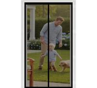 Magnetic Fly Screen Door 82 x 232 cm with Powerful Magnets Automatically Closes and Magic Tape, Install Without, Keep Bugs Out, Magnetic Screenfly Doors for Patio Door, Black