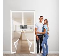 Magnetic Fly Screen Door 83 x 207 cm with Magnets, No Drill Door Screen for Flies/Bugs Fly for Window for Living Room Kitchen Patio, White