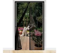 Magnetic Fly Screen Door 83 x 236 cm Powerful Magnets and Magic Tape, No Drill Installation, Automatically Closes Keeps Bugs Out Screen Doors with Magnets for Kitchen, Black