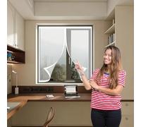 Magnetic Fly Screen Door 84 x 113 cm Anti-Tearing Mosquito Door Net Keep Fly Bug Out Screens Doors No-Drill Easy Installation for Living Room, Bedroom, Patio, White