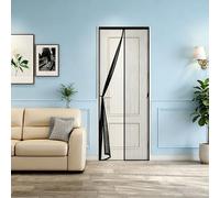 Magnetic Fly Screen Door 85 x 106 cm Keep Bugs Out Lets Fresh Air in Heavy Duty Self-Sealing Mesh No Drill Installation Automatically Closes for Keeping Out Flies & Bug, Black