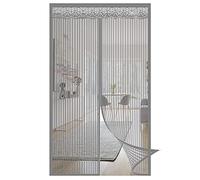 Magnetic Fly Screen Door, 85x200cm High Density Fly Screen Door Magnetic Automatically Closing, for Kitchen/Bedroom/Air Conditioner Room, Gray A