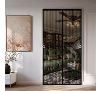 Magnetic Fly Screen Door 86 x 228 cm Self-Closing, Keep Bugs Out Lets Fresh Air in Fly Screens Doors Nets Easy to Install Without Drilling for Home, Office and Store, Black