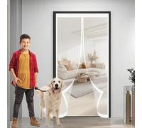 Magnetic Fly Screen Door 90 x 100 cm Anti Mosquito, Keep Fresh Air in, Portable, Foldable, Custom Sizes, Mesh Fly Door Mosquito Net for Patio/Balcony, White