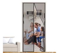 Magnetic Fly Screen Door 90x210cm,Heavy Duty Self-Sealing Bug Mesh with Powerful Magnets and Full Frame Magic Tape, Stay Open Option with Buckles,No Drill Fit, Pet & Kid Safe for Sliding/Patio Doors