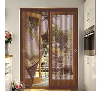 Magnetic Fly Screen Door 92 x 206 cm Fly Nets for Doors Keep Fresh Air in Hundreds of Sizes Kid and Pet Friendly Insect Mesh for Balcony/Children's Room, Brown