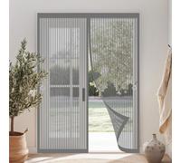 Magnetic Fly Screen Door 92 x 224 cm Keeping Out Flies & Bug, Keep Fresh Air in Heavy Duty Bug Mesh Curtain Kid and Pet Friendly for Balcony/Children's Room, Grey
