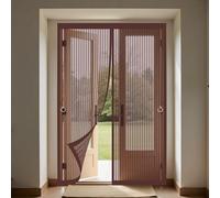 Magnetic Fly Screen Door 93 x 223 cm Keeping Out Flies & Bug, Keep Fresh Air in Fly Screen Door Kid and Pet Friendly for Kitchen, Terrace, Corridor, Brown