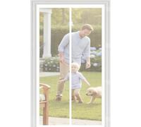 Magnetic Fly Screen Door 94 x 196 cm with Powerful Magnets Automatically Closes and Magic Tape, Install Without, Keep Bugs Out, Magnetic Screenfly Doors for Patio Door, White