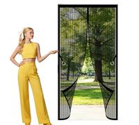Magnetic Fly Screen Door 99 x 183 cm Powerful Magnets Fly Screen Anti Mosquito Keep Fresh Air in Bugs Out Suitable for Patio Room Balcony Bedroom, Black
