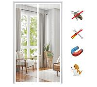 Magnetic Fly Screen Door, Anti Mosquito Magnetic Screen Mesh Curtain, Insect Protection Mesh Curtain with Powerful Magnets Fits Door-White-A|| 120x190cm(47x74inch)