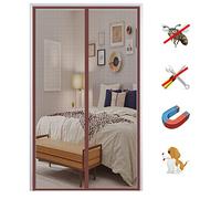Magnetic Fly Screen Door, Anti Mosquito Magnetic Screen Mesh Curtain, Insect Protection Mesh Curtain with Powerful Magnets Fits Door-Brown|| 90x200cm(35x78inch)