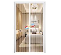 Magnetic Fly Screen Door, Anti Mosquito Mesh Fly Curtain Magnetic Close Automatically, Hands Free Mesh Curtain for Balcony Living Room-White-A|| 140x205cm(55x80inch)
