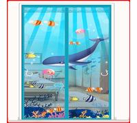 Magnetic Fly Screen Door Blue Heavy-Duty Strudy Fly Screen Door Magnetic Closure, Self-Sealing Mesh Net for Homes & Patios & Garages, Easy DIY Pet & Kid-Friendly(30x94in/76x239cm)