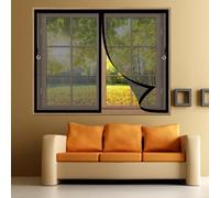 Magnetic Fly Screen Door Curtain 147 x 230 cm Easy to Install Without Drilling, Keep Bugs Out Lets Fresh Air in Window Screen Mesh for Living Room, Bedroom, Black