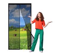Magnetic Fly Screen Door Curtain 148 x 200 cm Fly Nets for Doors Install Without Drilling Keep Bugs Out & Lets Fresh Air in for Single Or Double Door Customize Size, Black